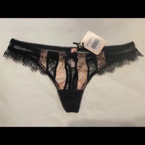 Agent Provocateur Saffi Thong Black/Nude NWT